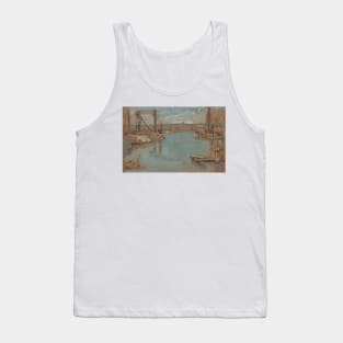 North River Dock, New York by Childe Hassam Tank Top